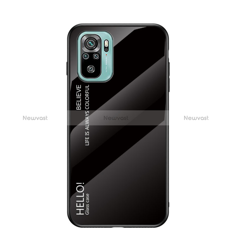 Silicone Frame Mirror Rainbow Gradient Case Cover LS1 for Xiaomi Redmi Note 10 4G Black