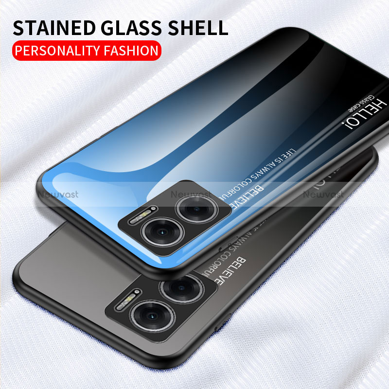 Silicone Frame Mirror Rainbow Gradient Case Cover LS1 for Xiaomi Redmi Note 11E 5G