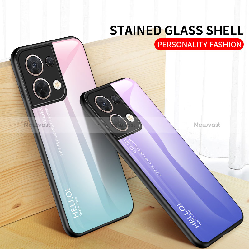 Silicone Frame Mirror Rainbow Gradient Case Cover LS1 for Xiaomi Redmi Note 13 Pro 5G