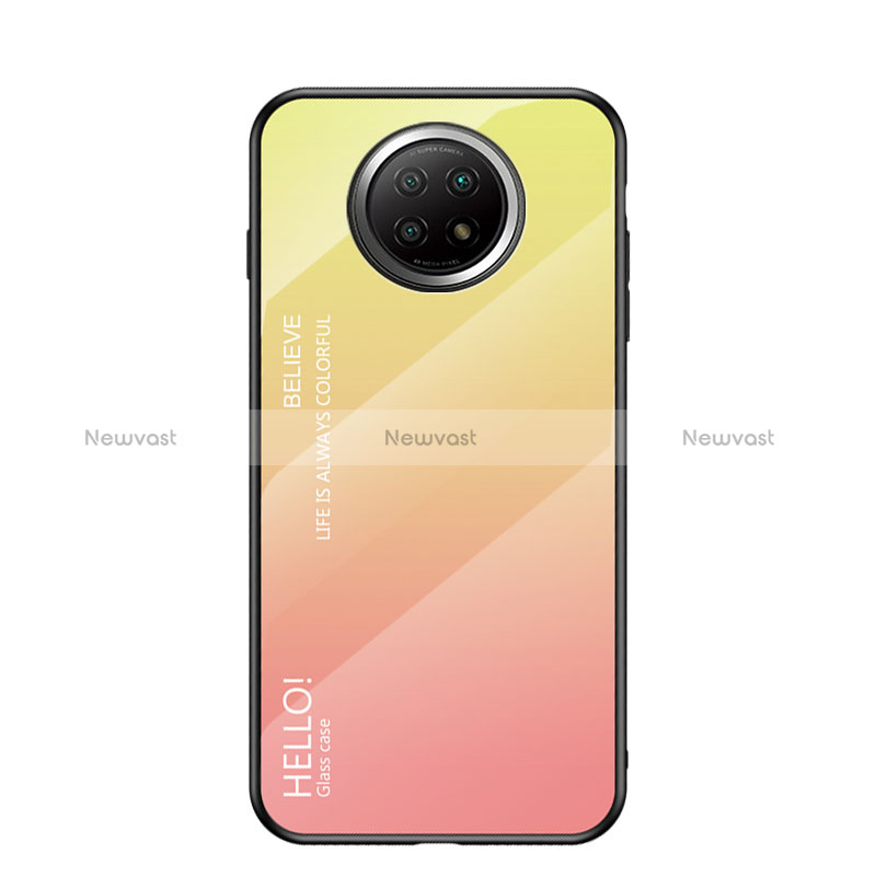 Silicone Frame Mirror Rainbow Gradient Case Cover LS1 for Xiaomi Redmi Note 9 5G