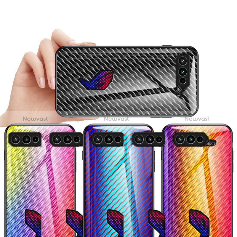 Silicone Frame Mirror Rainbow Gradient Case Cover LS2 for Asus ROG Phone 5 Pro