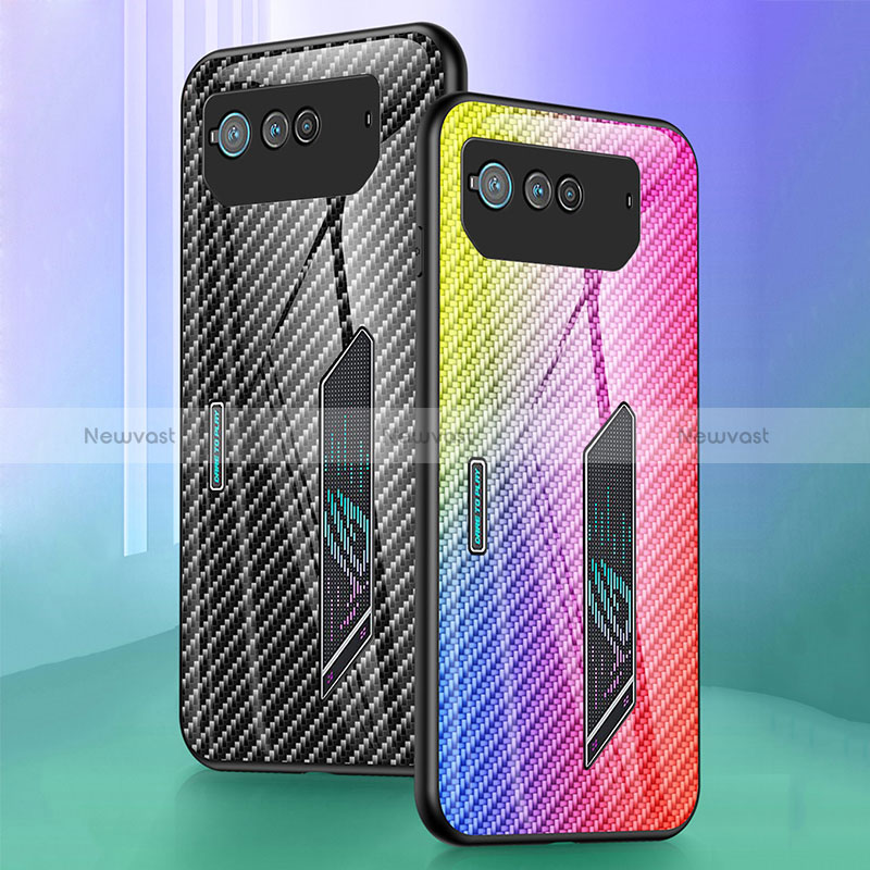 Silicone Frame Mirror Rainbow Gradient Case Cover LS2 for Asus ROG Phone 6