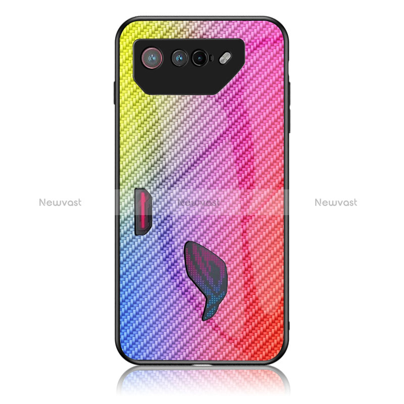 Silicone Frame Mirror Rainbow Gradient Case Cover LS2 for Asus ROG Phone 7