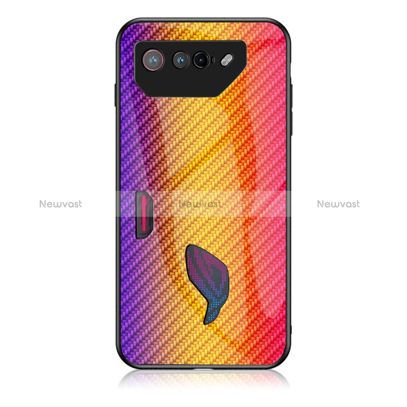 Silicone Frame Mirror Rainbow Gradient Case Cover LS2 for Asus ROG Phone 7