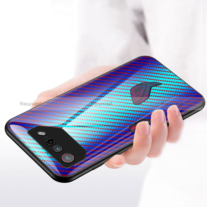 Silicone Frame Mirror Rainbow Gradient Case Cover LS2 for Asus ROG Phone 7