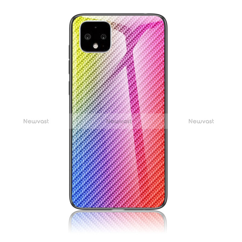 Silicone Frame Mirror Rainbow Gradient Case Cover LS2 for Google Pixel 4