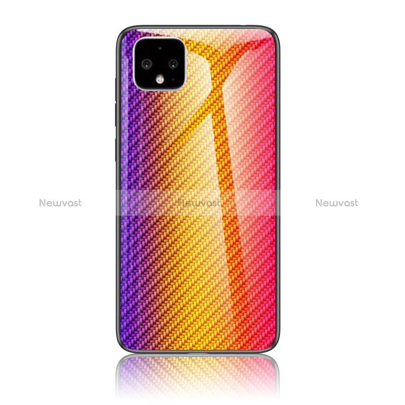 Silicone Frame Mirror Rainbow Gradient Case Cover LS2 for Google Pixel 4