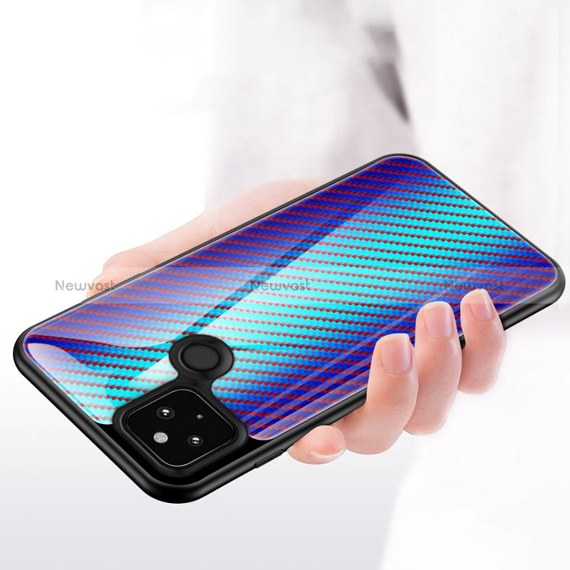 Silicone Frame Mirror Rainbow Gradient Case Cover LS2 for Google Pixel 5