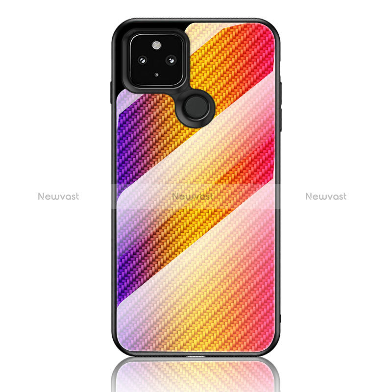 Silicone Frame Mirror Rainbow Gradient Case Cover LS2 for Google Pixel 5 XL 5G