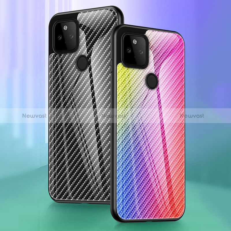 Silicone Frame Mirror Rainbow Gradient Case Cover LS2 for Google Pixel 5a 5G