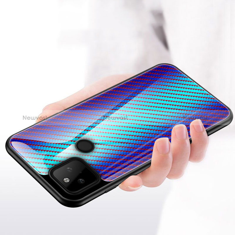 Silicone Frame Mirror Rainbow Gradient Case Cover LS2 for Google Pixel 5a 5G