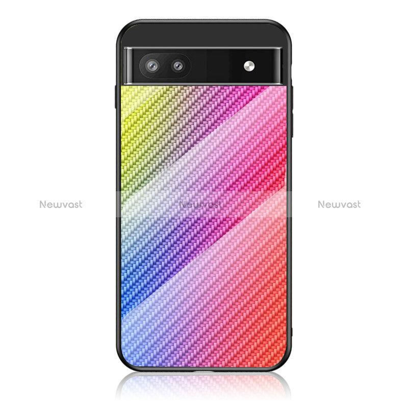 Silicone Frame Mirror Rainbow Gradient Case Cover LS2 for Google Pixel 6a 5G