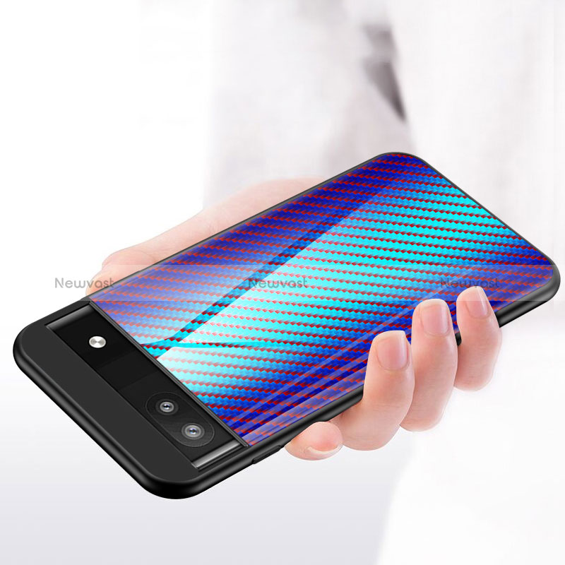 Silicone Frame Mirror Rainbow Gradient Case Cover LS2 for Google Pixel 6a 5G