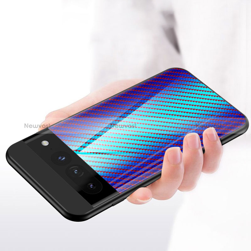 Silicone Frame Mirror Rainbow Gradient Case Cover LS2 for Google Pixel 7 Pro 5G