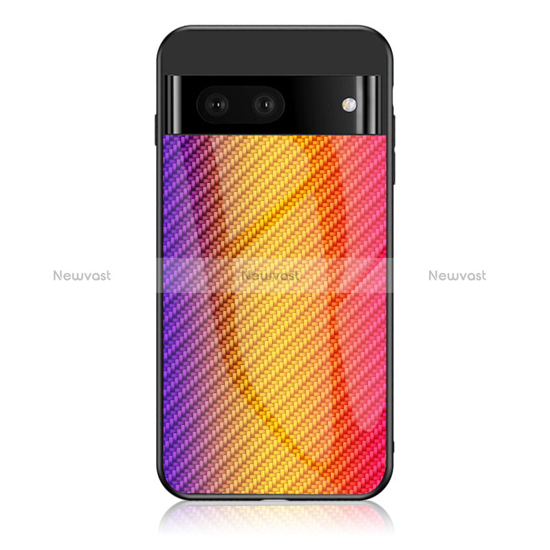 Silicone Frame Mirror Rainbow Gradient Case Cover LS2 for Google Pixel 7a 5G