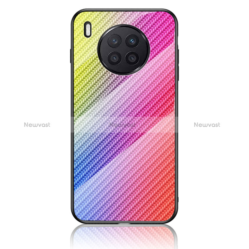 Silicone Frame Mirror Rainbow Gradient Case Cover LS2 for Huawei Honor 50 Lite