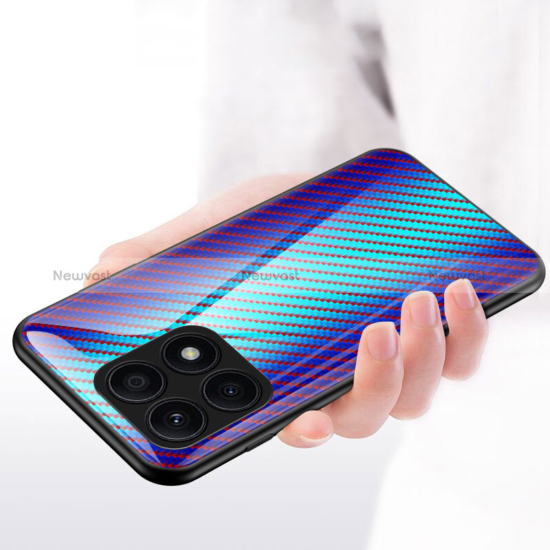 Silicone Frame Mirror Rainbow Gradient Case Cover LS2 for Huawei Honor 70 Lite 5G