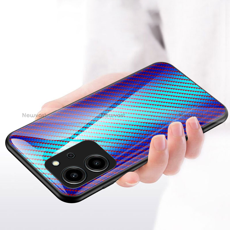 Silicone Frame Mirror Rainbow Gradient Case Cover LS2 for Huawei Honor 80 SE 5G