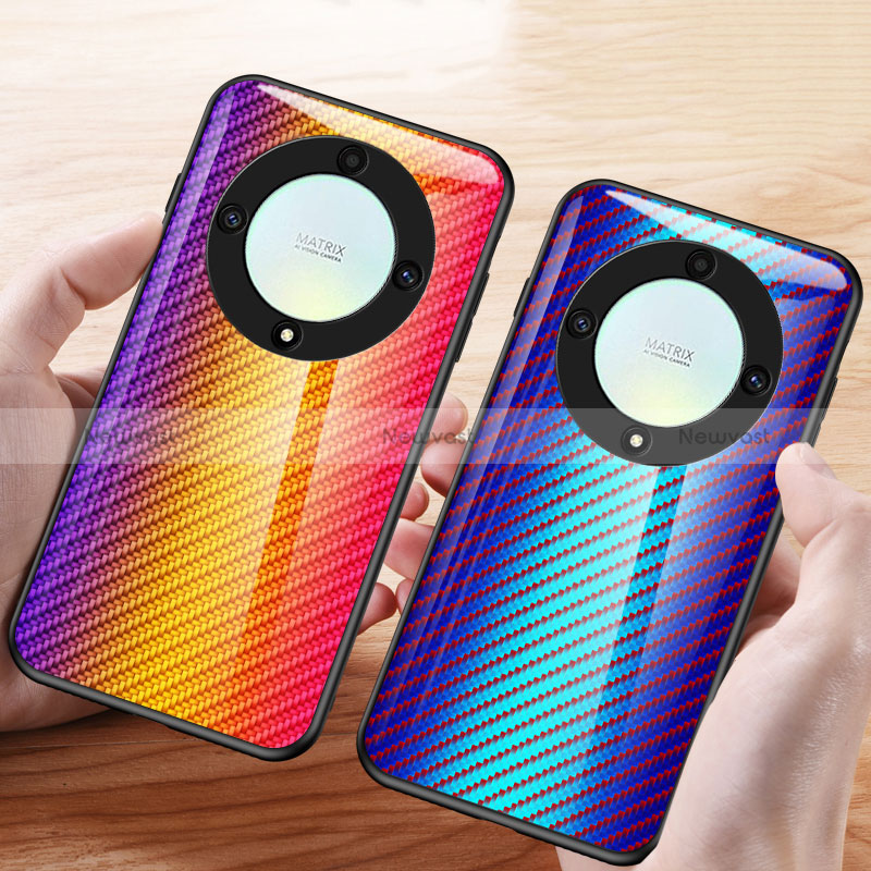 Silicone Frame Mirror Rainbow Gradient Case Cover LS2 for Huawei Honor Magic5 Lite 5G