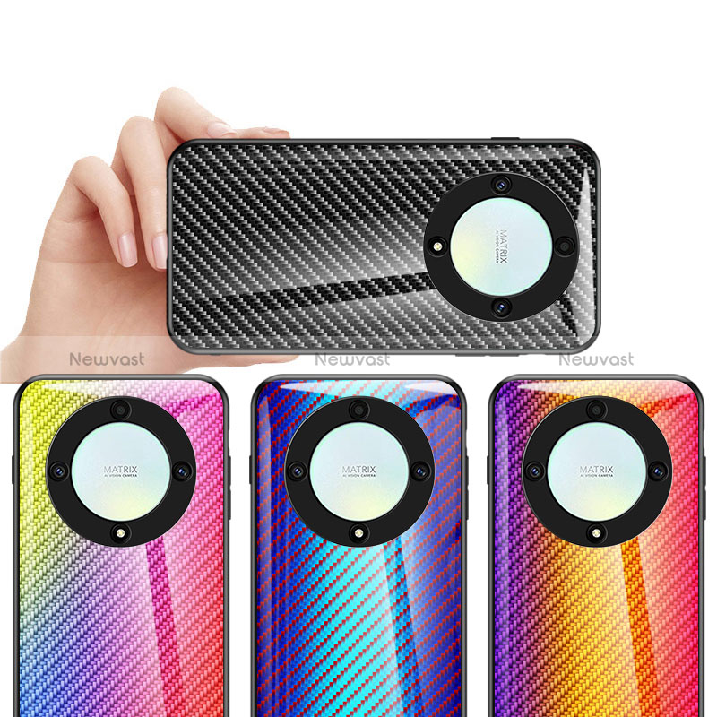 Silicone Frame Mirror Rainbow Gradient Case Cover LS2 for Huawei Honor Magic5 Lite 5G