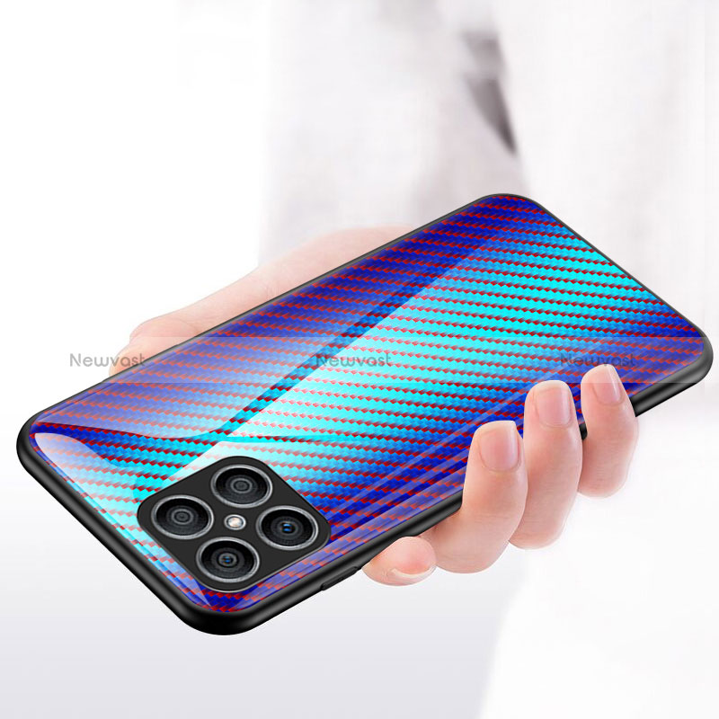 Silicone Frame Mirror Rainbow Gradient Case Cover LS2 for Huawei Honor X8 4G