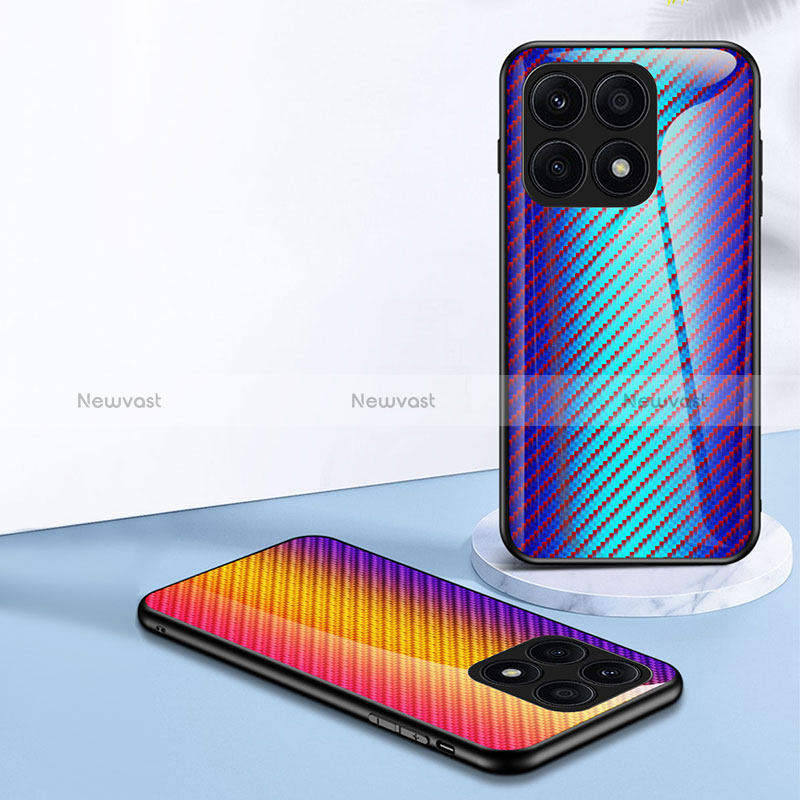 Silicone Frame Mirror Rainbow Gradient Case Cover LS2 for Huawei Honor X8 5G