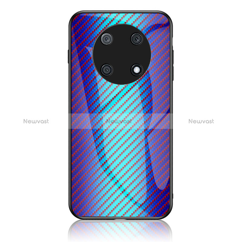 Silicone Frame Mirror Rainbow Gradient Case Cover LS2 for Huawei Nova Y90 Blue