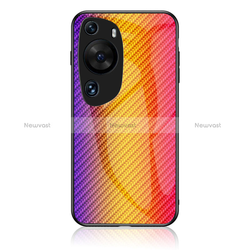 Silicone Frame Mirror Rainbow Gradient Case Cover LS2 for Huawei P60 Art