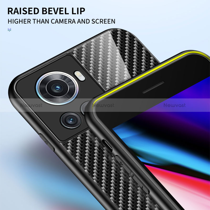 Silicone Frame Mirror Rainbow Gradient Case Cover LS2 for OnePlus 10R 5G