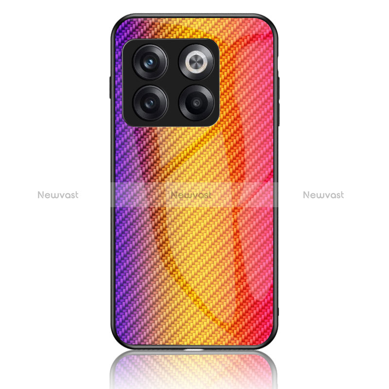 Silicone Frame Mirror Rainbow Gradient Case Cover LS2 for OnePlus 10T 5G