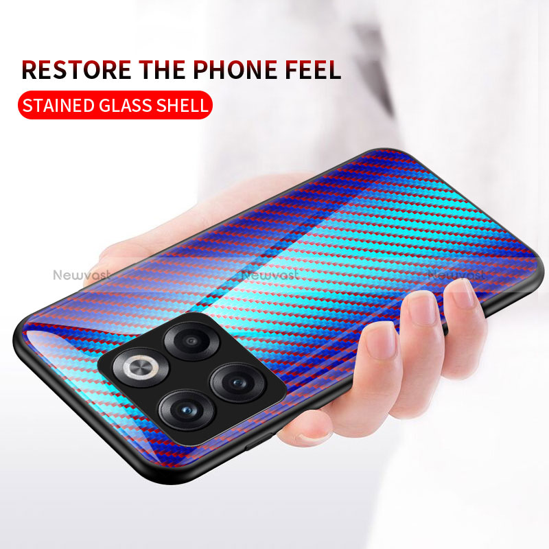 Silicone Frame Mirror Rainbow Gradient Case Cover LS2 for OnePlus 10T 5G