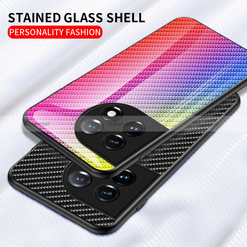 Silicone Frame Mirror Rainbow Gradient Case Cover LS2 for OnePlus 11 5G