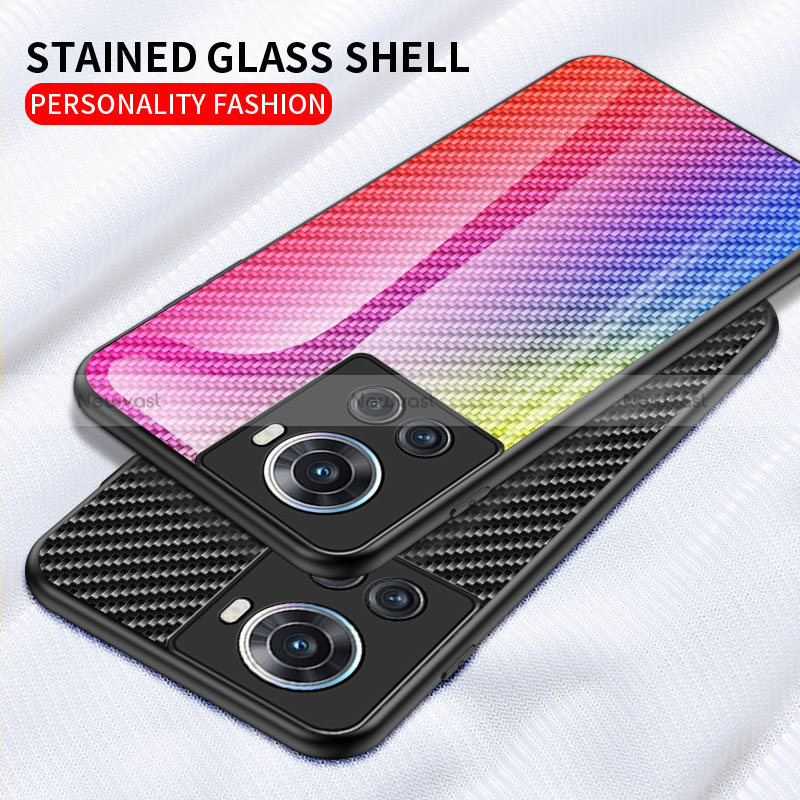 Silicone Frame Mirror Rainbow Gradient Case Cover LS2 for OnePlus Ace 5G