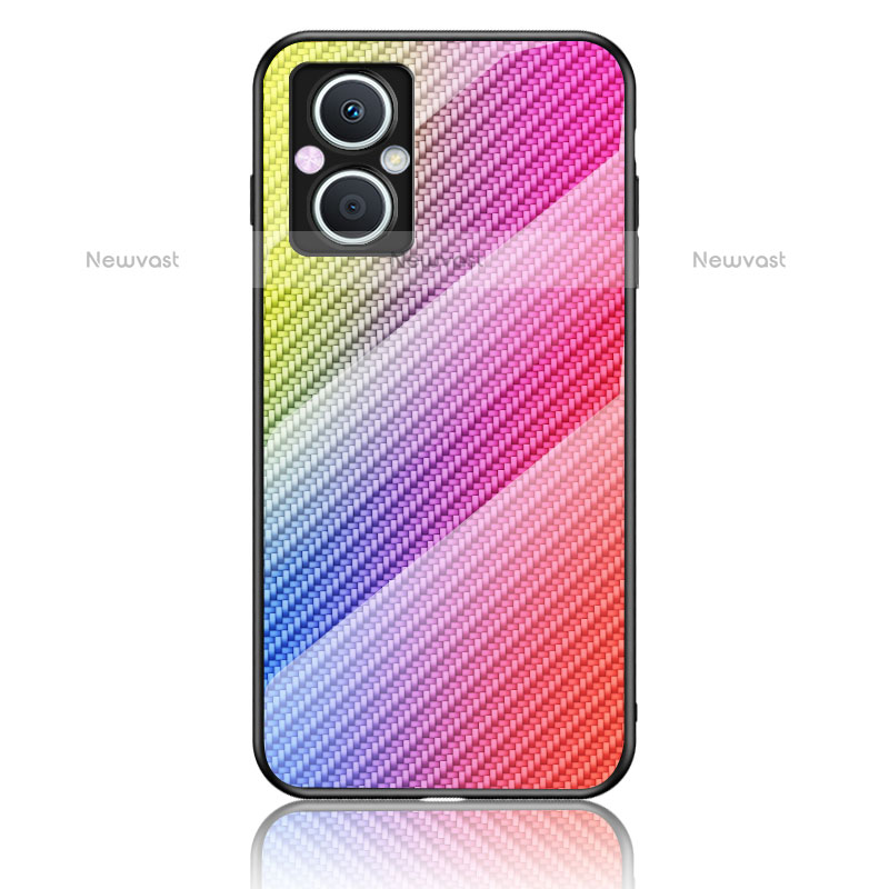 Silicone Frame Mirror Rainbow Gradient Case Cover LS2 for OnePlus Nord N20 5G