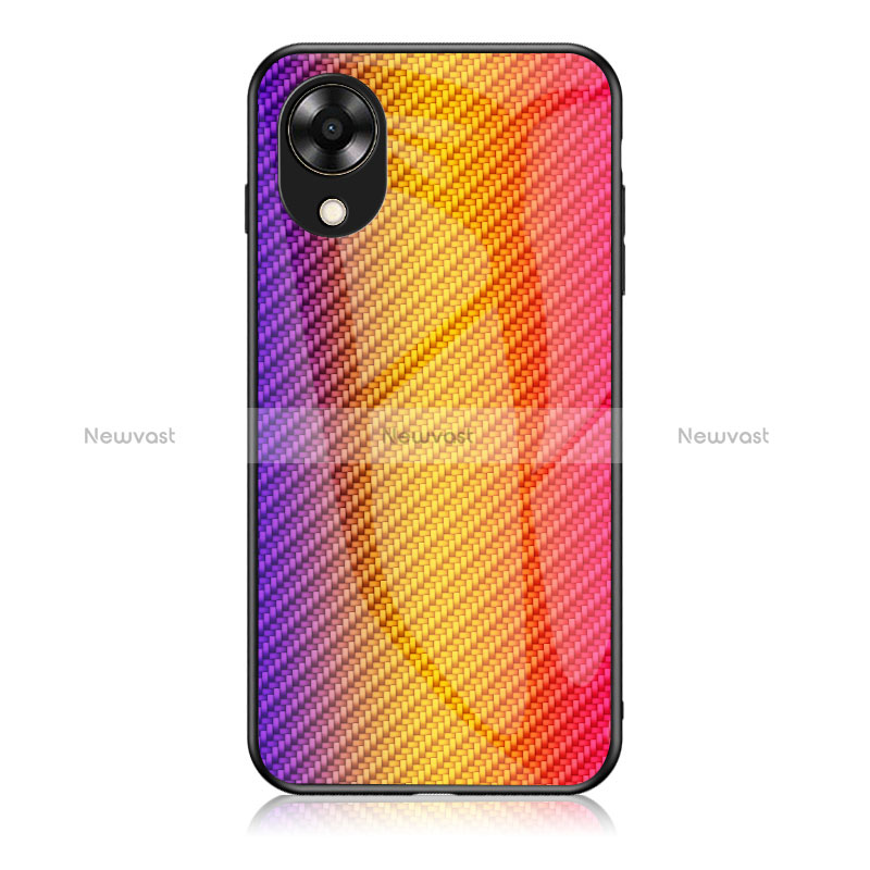 Silicone Frame Mirror Rainbow Gradient Case Cover LS2 for Oppo A17K