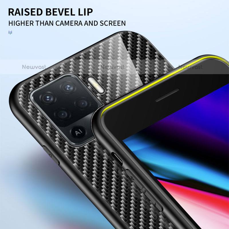 Silicone Frame Mirror Rainbow Gradient Case Cover LS2 for Oppo F19 Pro