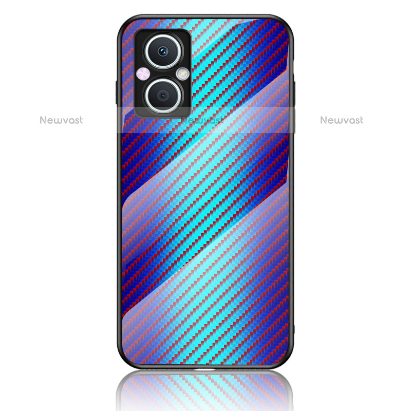 Silicone Frame Mirror Rainbow Gradient Case Cover LS2 for Oppo F21 Pro 5G