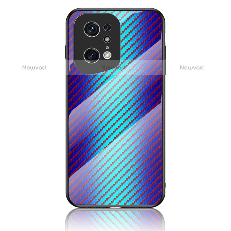 Silicone Frame Mirror Rainbow Gradient Case Cover LS2 for Oppo Find X5 Pro 5G