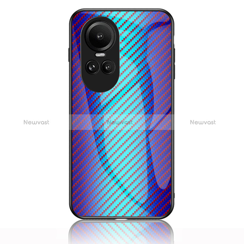 Silicone Frame Mirror Rainbow Gradient Case Cover LS2 for Oppo Reno10 Pro 5G