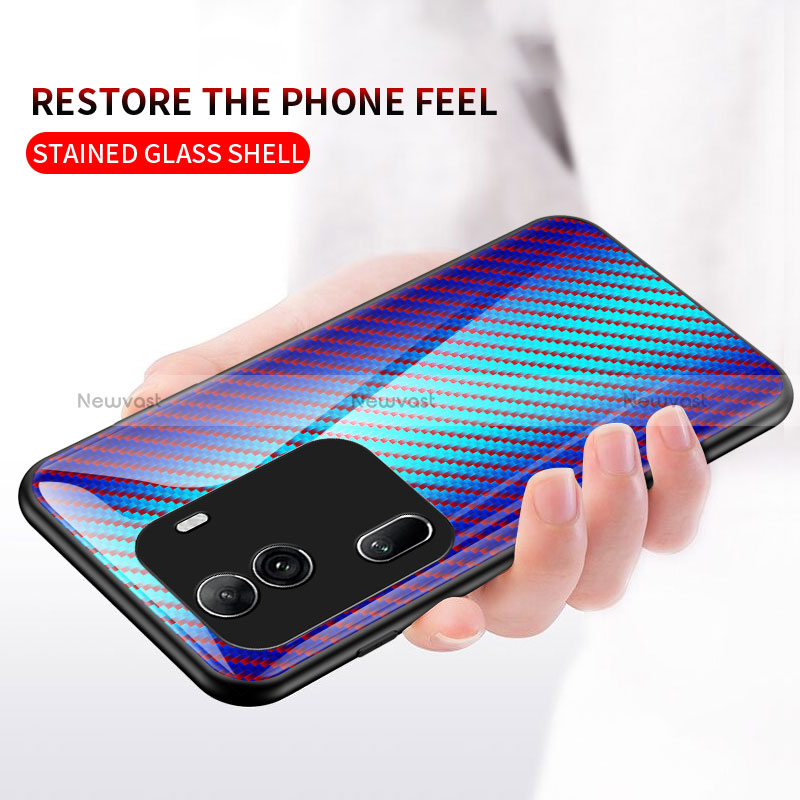 Silicone Frame Mirror Rainbow Gradient Case Cover LS2 for Oppo Reno11 Pro 5G