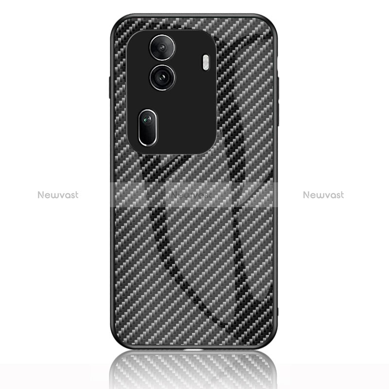 Silicone Frame Mirror Rainbow Gradient Case Cover LS2 for Oppo Reno11 Pro 5G Black