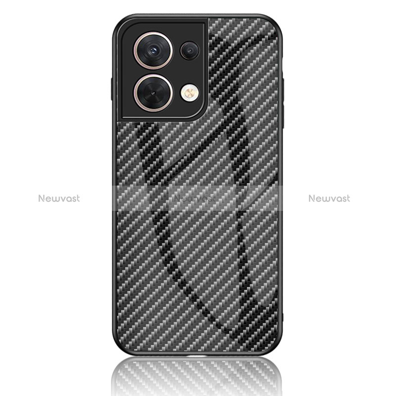 Silicone Frame Mirror Rainbow Gradient Case Cover LS2 for Oppo Reno8 5G Black