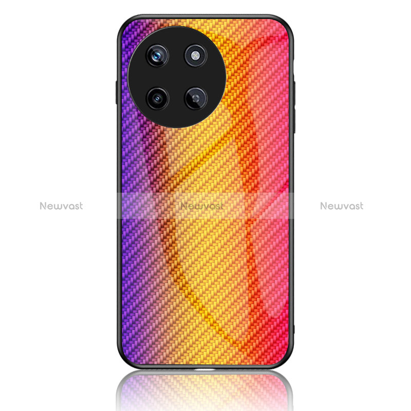 Silicone Frame Mirror Rainbow Gradient Case Cover LS2 for Realme 11 4G