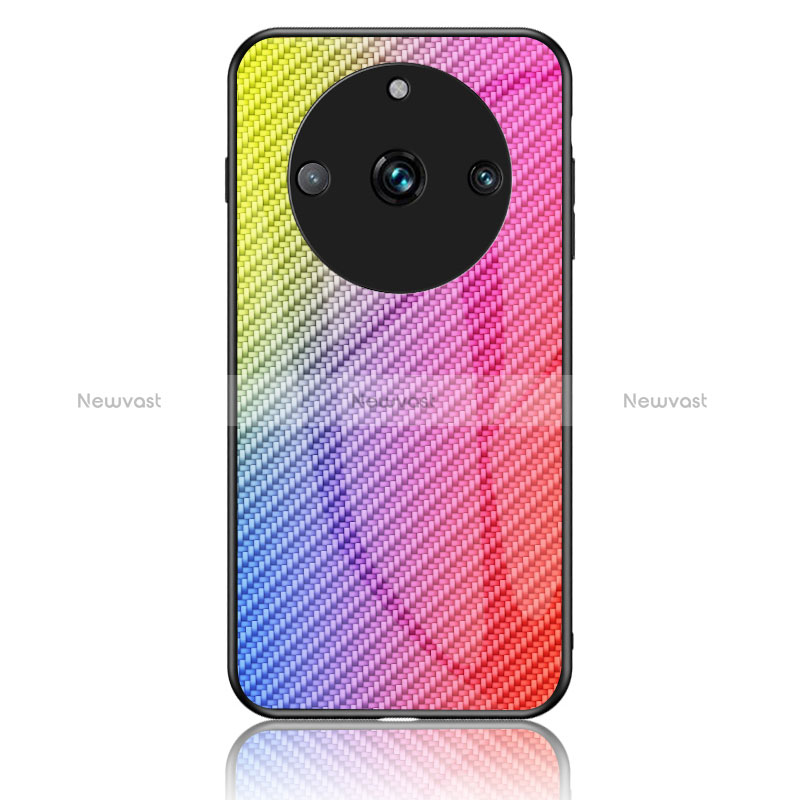 Silicone Frame Mirror Rainbow Gradient Case Cover LS2 for Realme 11 Pro 5G