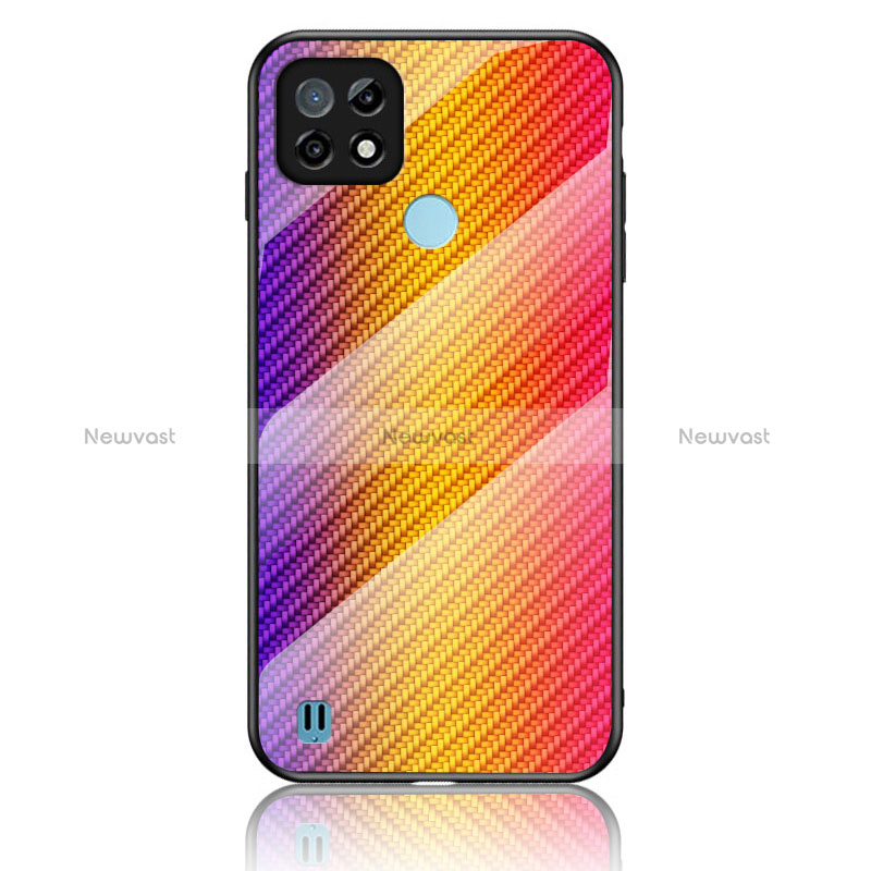 Silicone Frame Mirror Rainbow Gradient Case Cover LS2 for Realme C21