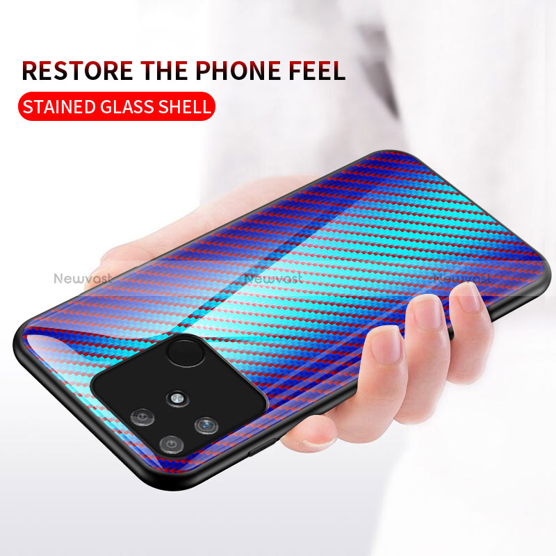 Silicone Frame Mirror Rainbow Gradient Case Cover LS2 for Realme Narzo 50A