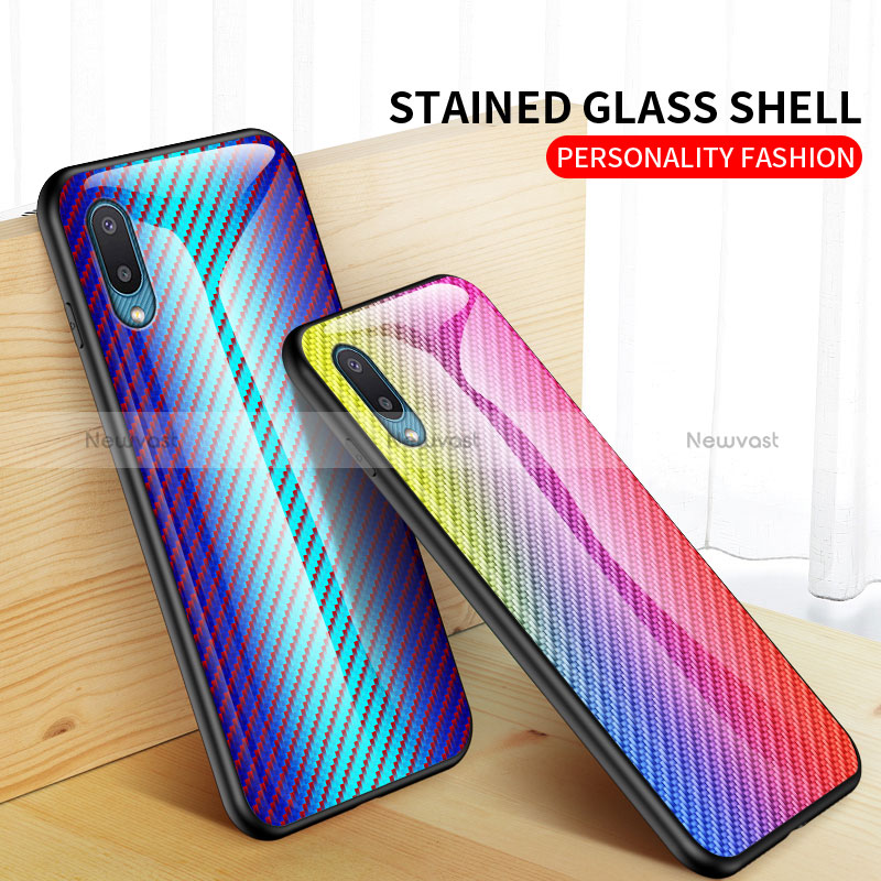 Silicone Frame Mirror Rainbow Gradient Case Cover LS2 for Samsung Galaxy A02