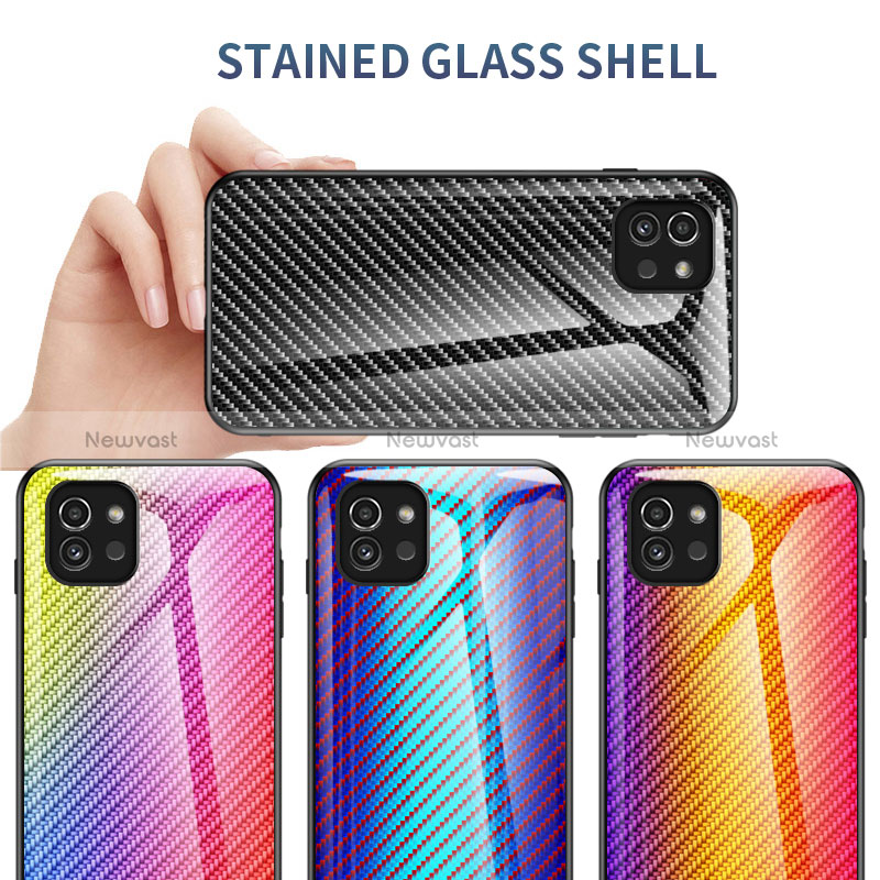 Silicone Frame Mirror Rainbow Gradient Case Cover LS2 for Samsung Galaxy A03