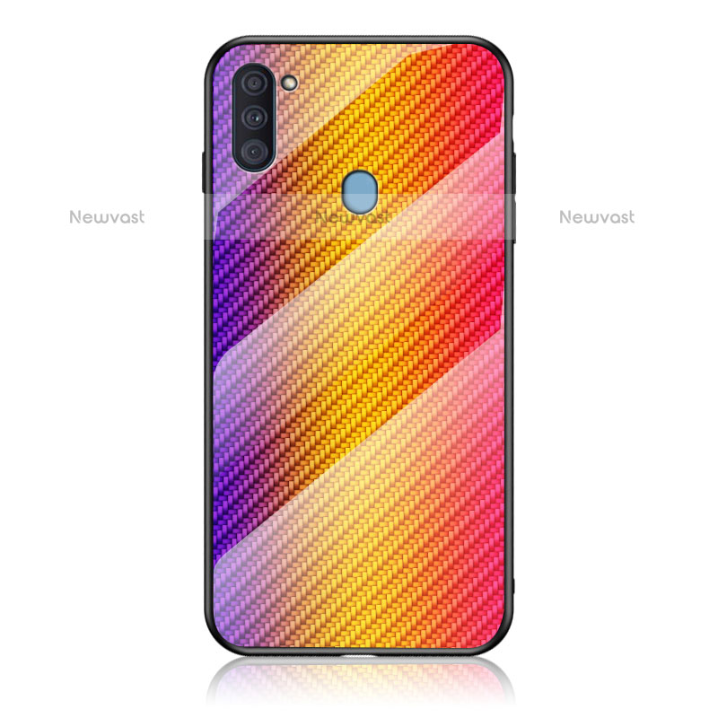 Silicone Frame Mirror Rainbow Gradient Case Cover LS2 for Samsung Galaxy A11