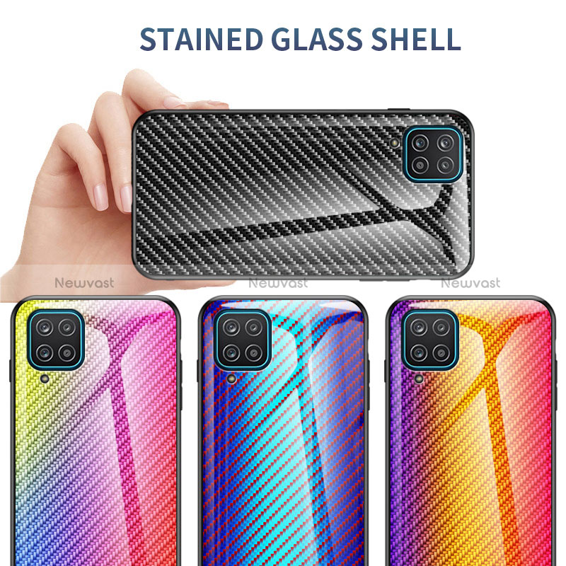 Silicone Frame Mirror Rainbow Gradient Case Cover LS2 for Samsung Galaxy A12 5G